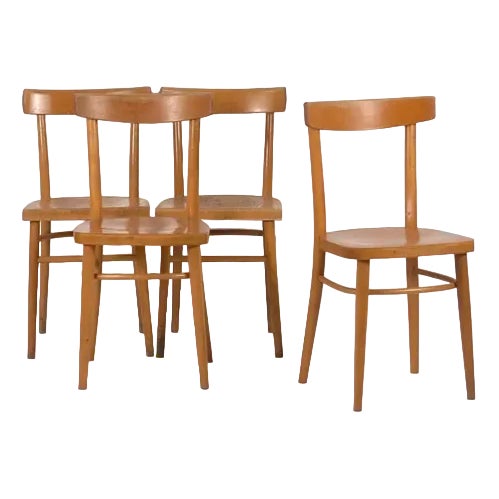 Vintage Dining Chairs, 1950s, Set of 4 For Sale