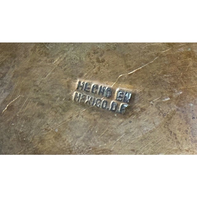 Antique Handmade Copper Brass Mexican Figural Centerpiece Dish Bowl Swan Bird For Sale - Image 11 of 11