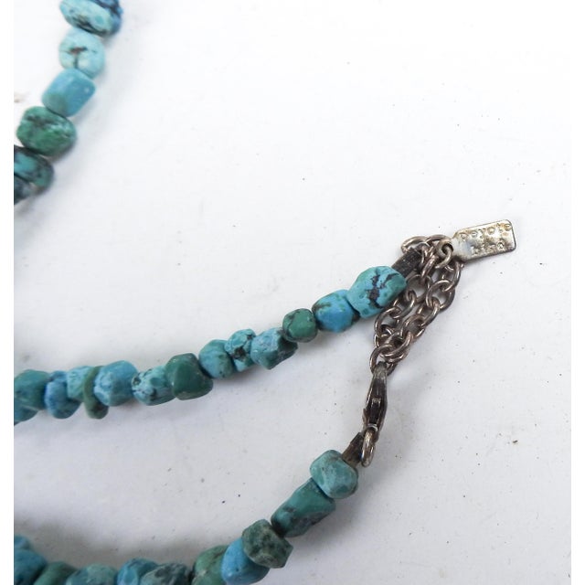 Metal Turquoise Carnelian Sterling Silver Necklace For Sale - Image 7 of 8