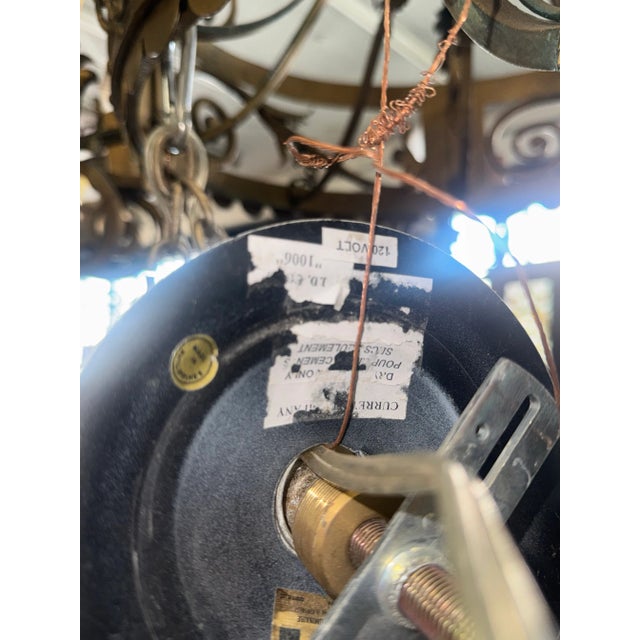 Currey & Company Mid-Century Frosted Sea Glass Bead Chandelier With Silver-Toned Frame For Sale - Image 11 of 12