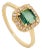1.22ct Green Tourmaline & Diamond Vintage Ring Size 6 in 14k Yellow Gold For Sale