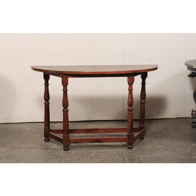 19th Century Pair of Italian Wood Demi Consoles, 19th C. For Sale - Image 5 of 12