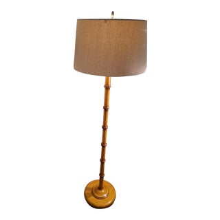 1970s Faux Bamboo Floor Lamp For Sale