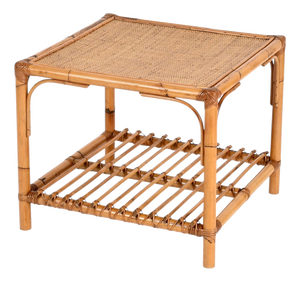 Mid-Century Modern Italian Organic Coffee Table in Rattan and Wicker, 1970s