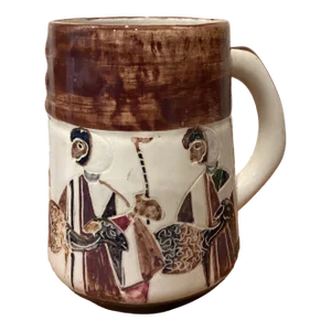 Vintage Israel Ceramic Art Pottery Cup Artist Halivny