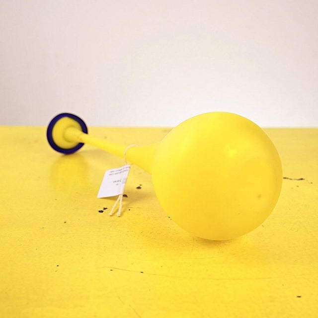 Vintage Vase in Yellow Satin Glass by Carlo Moretti from the 70s For Sale - Image 4 of 5