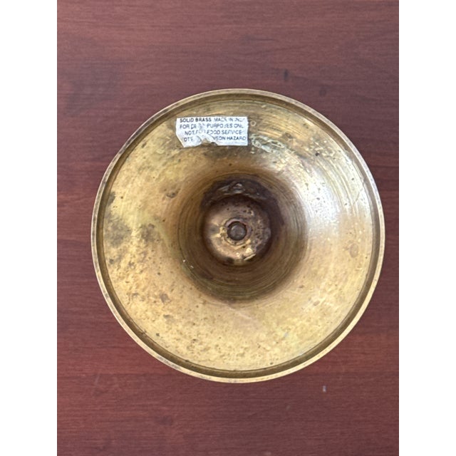 Metal 1970s Solid Brass Candle Holders Rope and Tassel Design — A Pair For Sale - Image 7 of 11