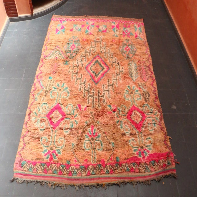 Textile Pink Moroccan Boho Rug For Sale - Image 7 of 9