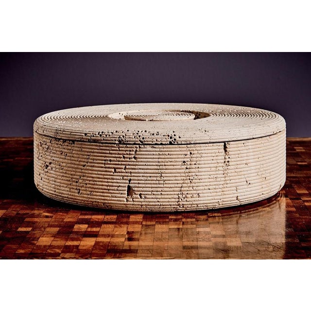 Beige Large Box in Travertine attributed to Pier Alessandro Giusti and Egidio di Rosa, 1970s For Sale - Image 8 of 14