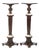 20th Century Walnut and Porcelain Columns, Set of 2 For Sale