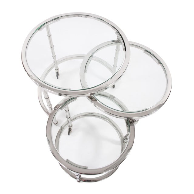 2020s Telescoping Stainless Steel Bar Cart For Sale - Image 5 of 11