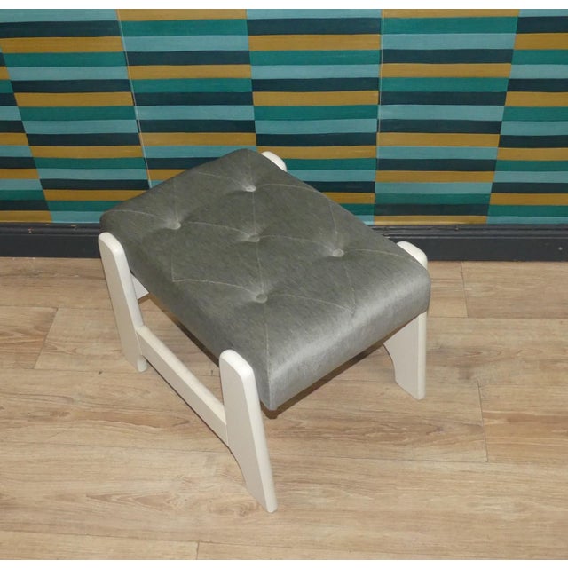 Wood Wood and Fabric Folding Stool, 1970s For Sale - Image 7 of 8