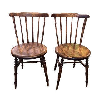 Antique Circa 1900 Fruitwood Chairs - A Pair For Sale