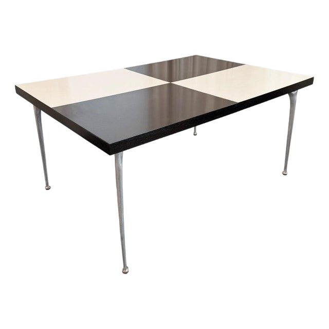 Mid-Century Modern "Gazelle" Cast Aluminum Checkered Dining Table by Shelby Williams For Sale