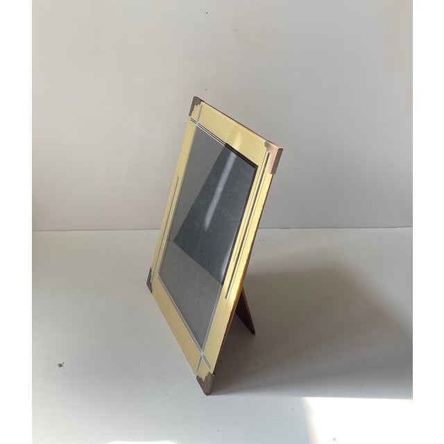 Art Deco Photo Frame (30x25cm) in Glass and Nickel Plated Metal, 1940s For Sale - Image 3 of 7