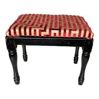 Antique Footstool Newly Upholstered For Sale