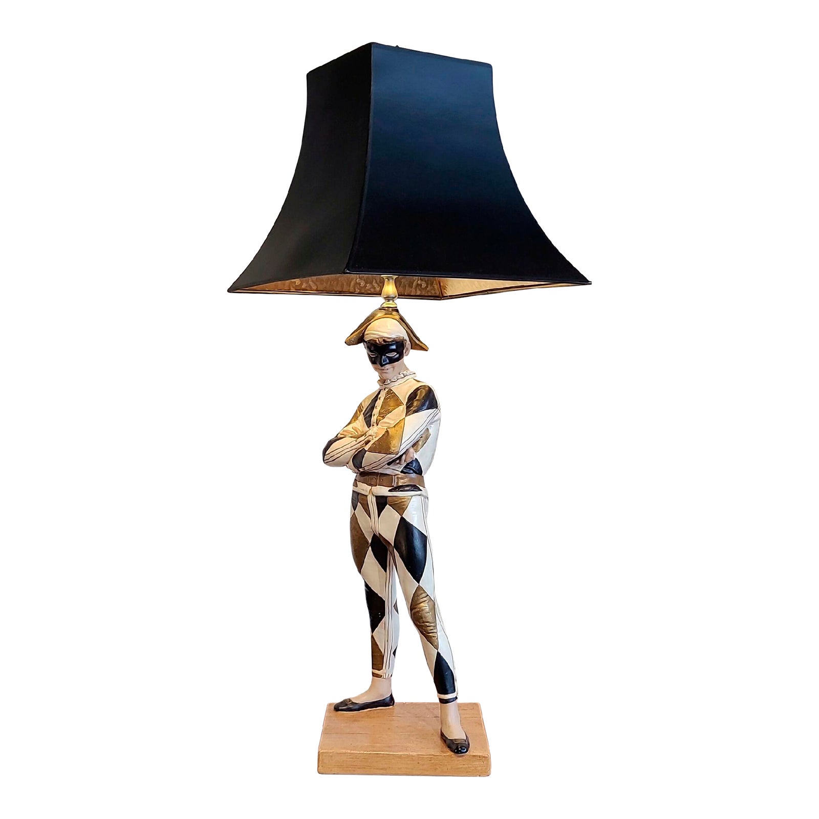 Marbro Chalkware Harlequin Table Lamp After René De SaintMarceaux