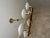 Vintage Brass and Opaline Chandelier For Sale - Image 3 of 11