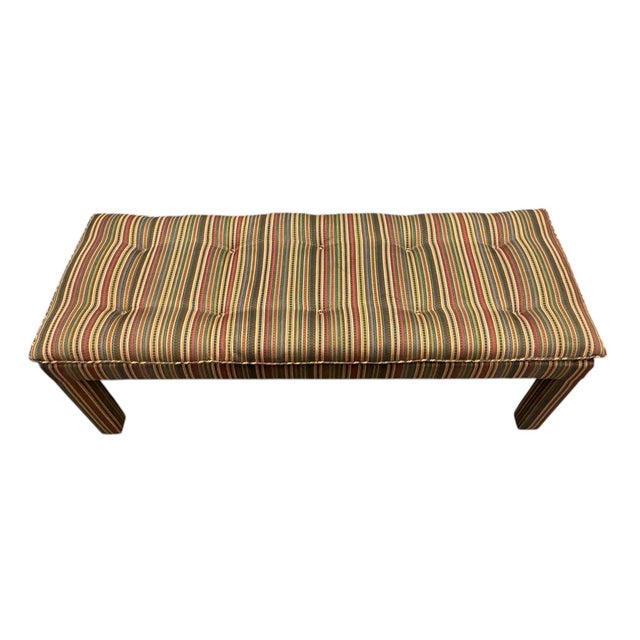 Mid-Century Modern Billy Baldwin Style Pillow Top Tufted Parsons Bench For Sale - Image 3 of 8