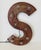 Rustic 1970s Rusted Metal Dollar Sign Wall Light Lamp Industrial For Sale - Image 3 of 4