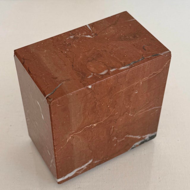 Stone Art Deco Revival Italian Rosso Verona Marble Bookend For Sale - Image 7 of 10