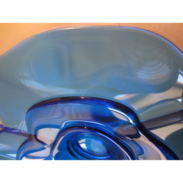 Large Blue Flower Glass Bowl from Rosenthal, 1977 For Sale - Image 9 of 10