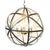 Crafted from iron with a warm brass finish, this striking globe-shaped chandelier features intersecting metal bands...