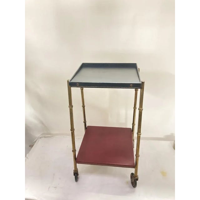 Metal Leather Table by Jacques Adnet, 1950s For Sale - Image 7 of 9