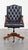 Offered this timeless very dark blue/ black cowhide leather chesterfield office chair on wheels. This nice dark cowhide...