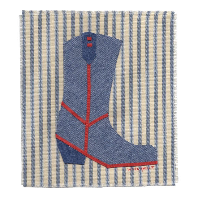 Dottie the Cowboy Boot by Willa Heart in Brimfield Black Frame, Mini Art Print For Sale