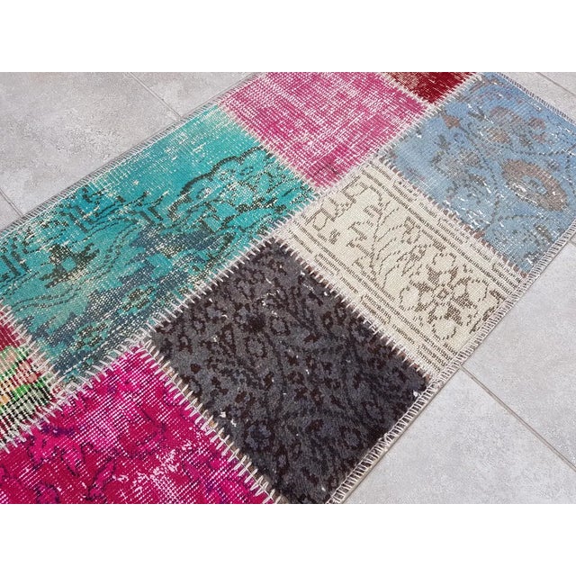 Textile Mid 20th Century Handknotted Bohemian Floor Runner For Sale - Image 7 of 9