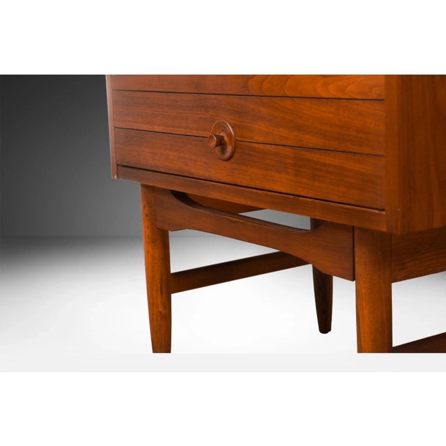 1960s Pair Mid-Century Dark Walnut End Tables Nightstands, 2 Pieces For Sale - Image 11 of 11