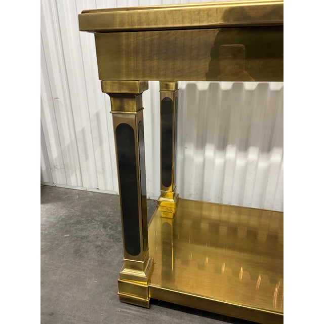 Neoclassical Style Brass Console Table by Mastercraft For Sale - Image 9 of 14