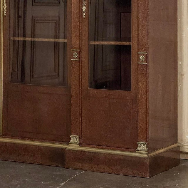 19th Century French Louis XVI Mahogany and Burl Bookcase by Maison Lalande of Paris For Sale - Image 10 of 18