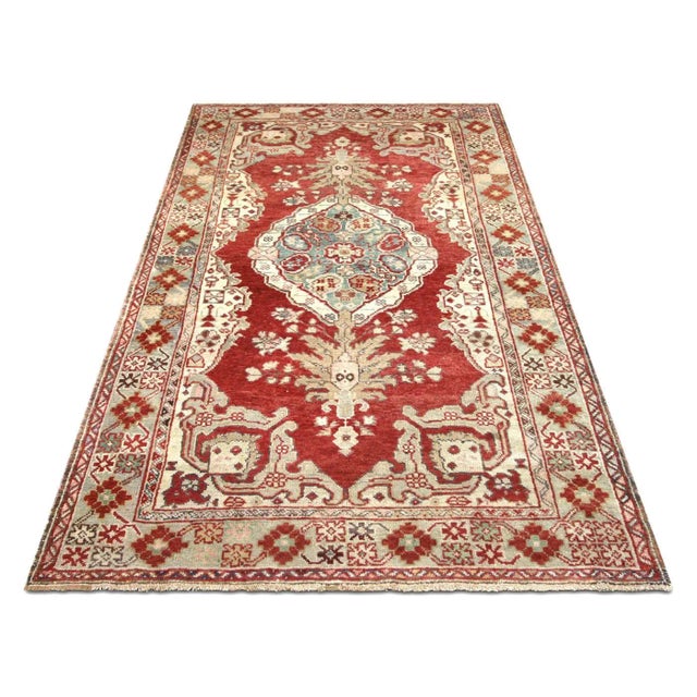 1960s Turkish Oushak Rug For Sale In Los Angeles - Image 6 of 7