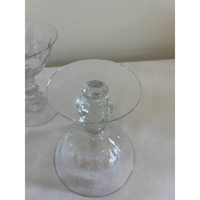 Glass Mid 20th Century Duncan Miller “Juno” Etched Coupes Mid-Century American Crystal - Set of 3 For Sale - Image 7 of 9