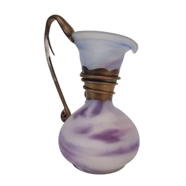 Violet Glass Jug with Gilt Decorations, France, 1980s For Sale - Image 17 of 17