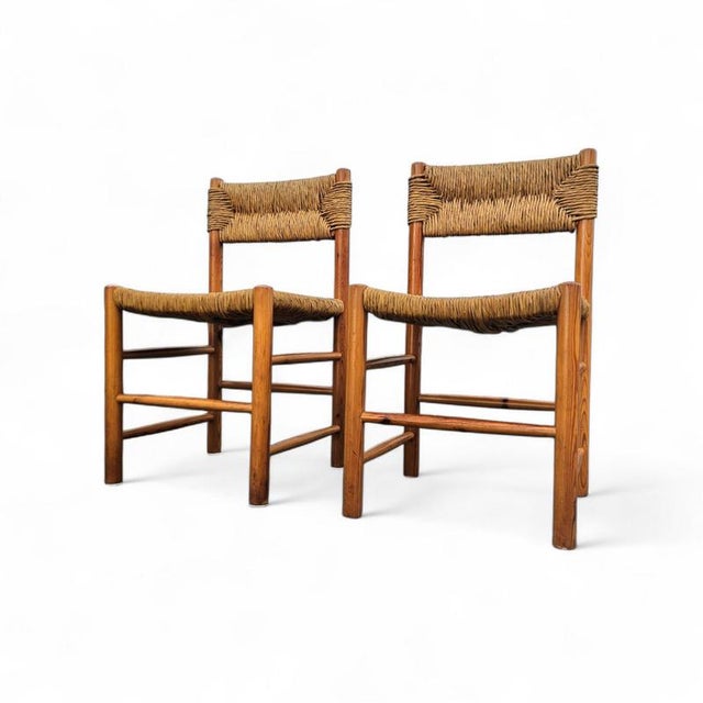 Vintage French Pine Dining Chairs, 1950s, Set of 2 For Sale - Image 16 of 18