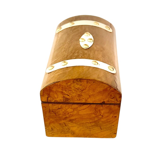 19th Century Burl Walnut English Tea Caddy For Sale - Image 4 of 9
