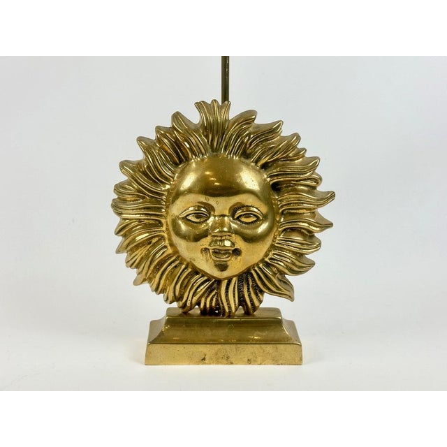 1970s Vintage Brass Sun Face Door Stopper, 1970s For Sale - Image 5 of 12
