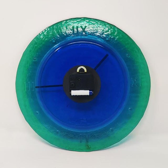 Mid-Century Modern Murano Glass Wall Clock from Cà Dei Vetrai, 1960s, in Flawless conditions. Designed 1970 to 1979 This...