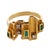 Contemporary Vintage Emerald Diamond 18k Yellow Gold Ring, Size 6.5 For Sale - Image 3 of 6