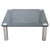 Metal Square Coffee Table in Chromed Metal and Smoked Glass, 1970s For Sale - Image 7 of 7