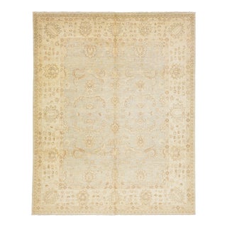 2010s Modern Paki Peshawar Wool Rug in Beige and Gray With Allover Design For Sale