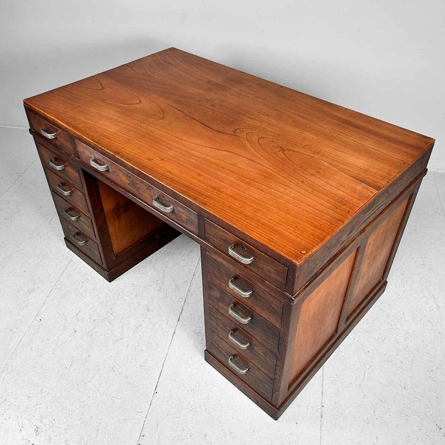 Wood Japanese Wooden Desk, 1930s For Sale - Image 7 of 18