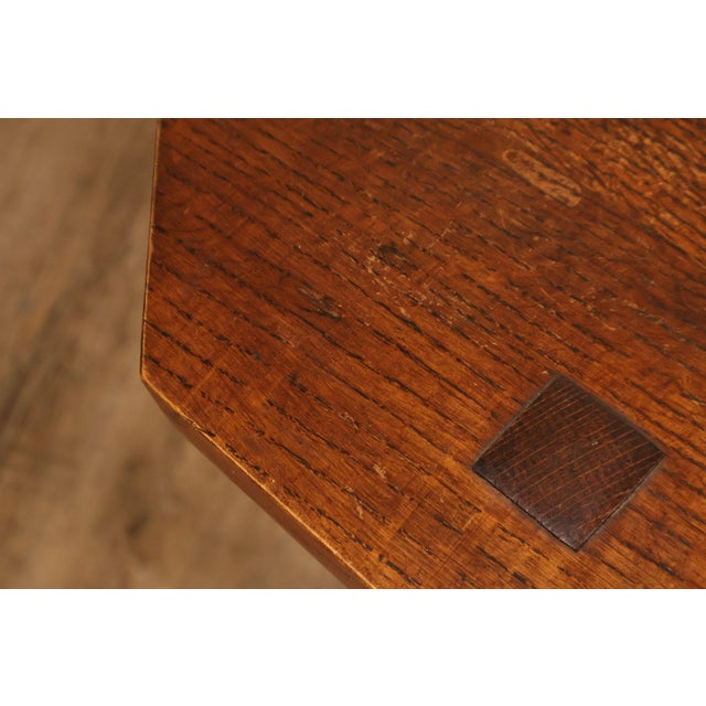 Wood Stickley Mission Collection Oak Octagonal Tabouret Table For Sale - Image 7 of 18