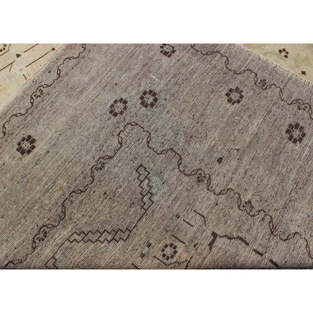 Taupe Vintage Turkish Rug in Neutral Tones in Taupe and Brown Highlights For Sale - Image 8 of 9