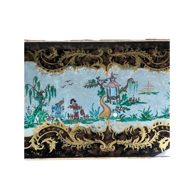 1960s Vintage Painted Mirrored Coffee Table For Sale - Image 4 of 13