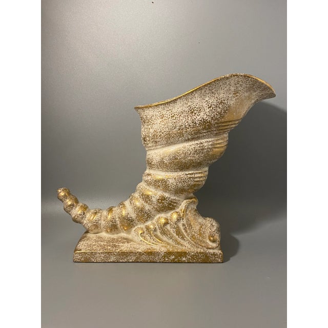 Mid-Century Modern Ceramic Cornucopia Vase For Sale - Image 10 of 10
