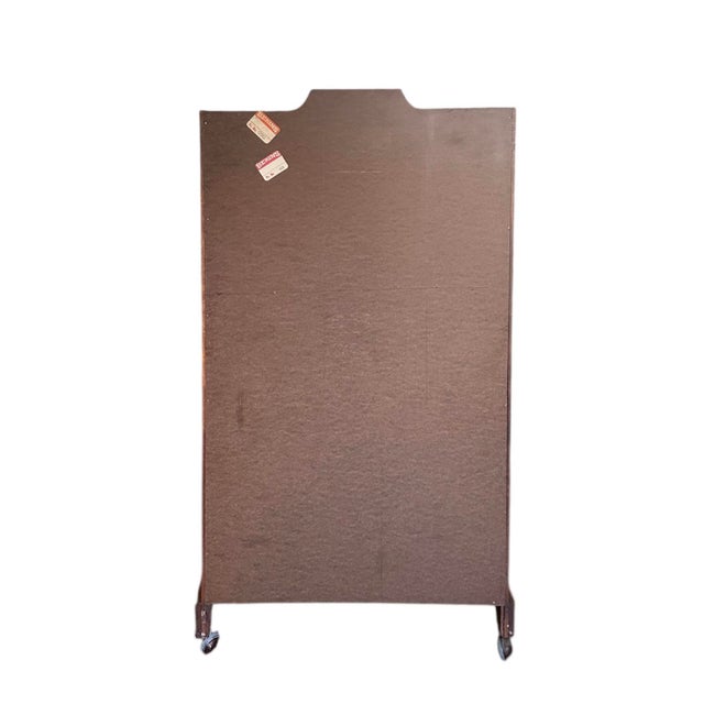 Brown Vintage Mid Century / Arts & Crafts Wooden Book Shelf / Case / Trough / Magazine Rack / Library Stand / Holder With Rolling Brass Ball Feet For Sale - Image 8 of 12